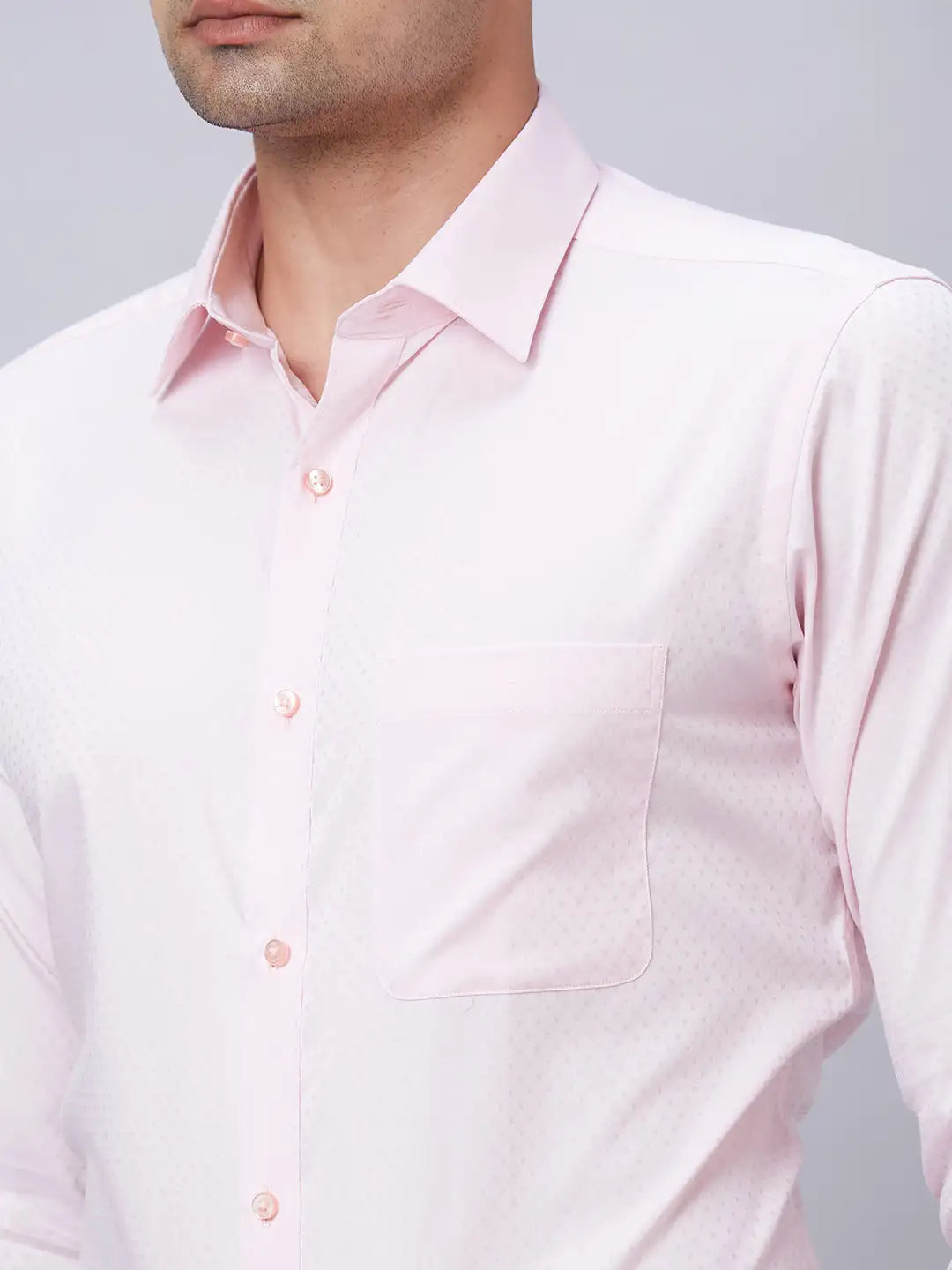 Raymond Men Violet Structure Slim Fit Cotton Shirt
