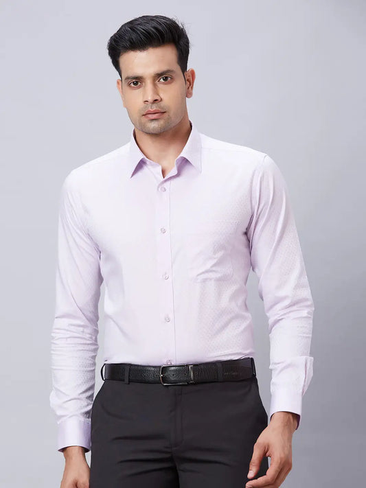 Raymond Men Red Structure Slim Fit Cotton Shirt