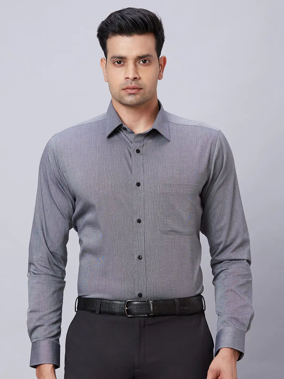 Men Red Slim Fit Structure Cotton Shirts