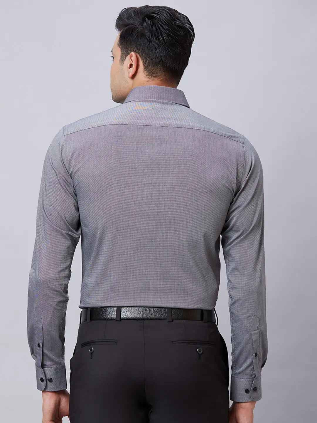 Men Red Slim Fit Structure Cotton Shirts
