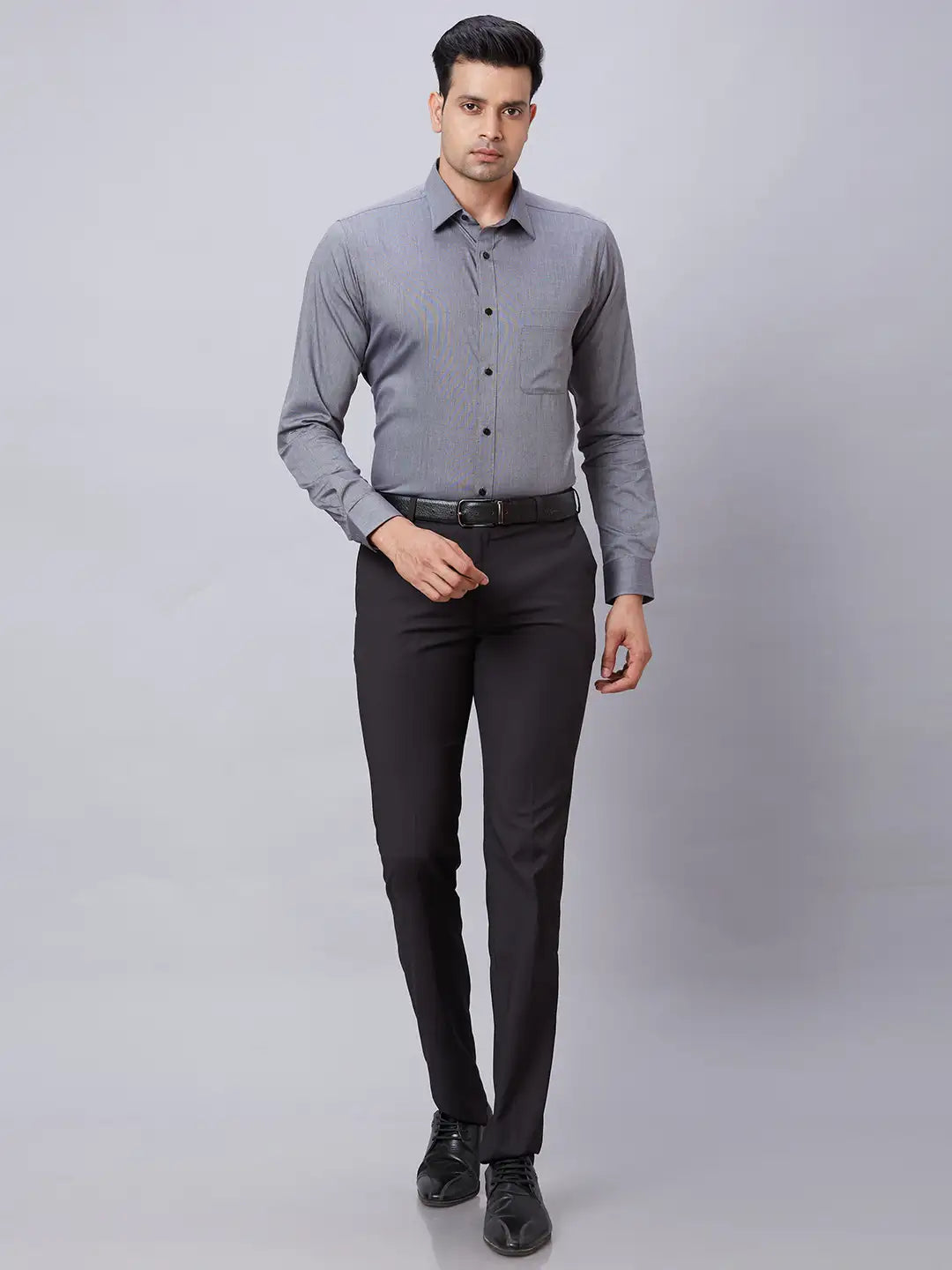 Men Red Slim Fit Structure Cotton Shirts
