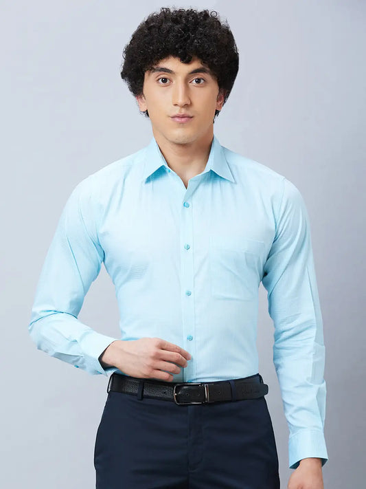 Raymond Men Red Structure Slim Fit Cotton Shirt