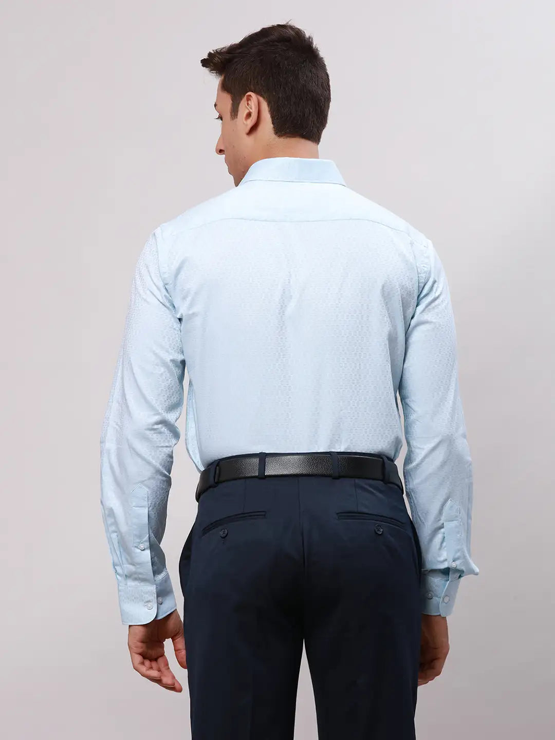 Raymond Men Red Slim Fit Structure Cotton Shirts