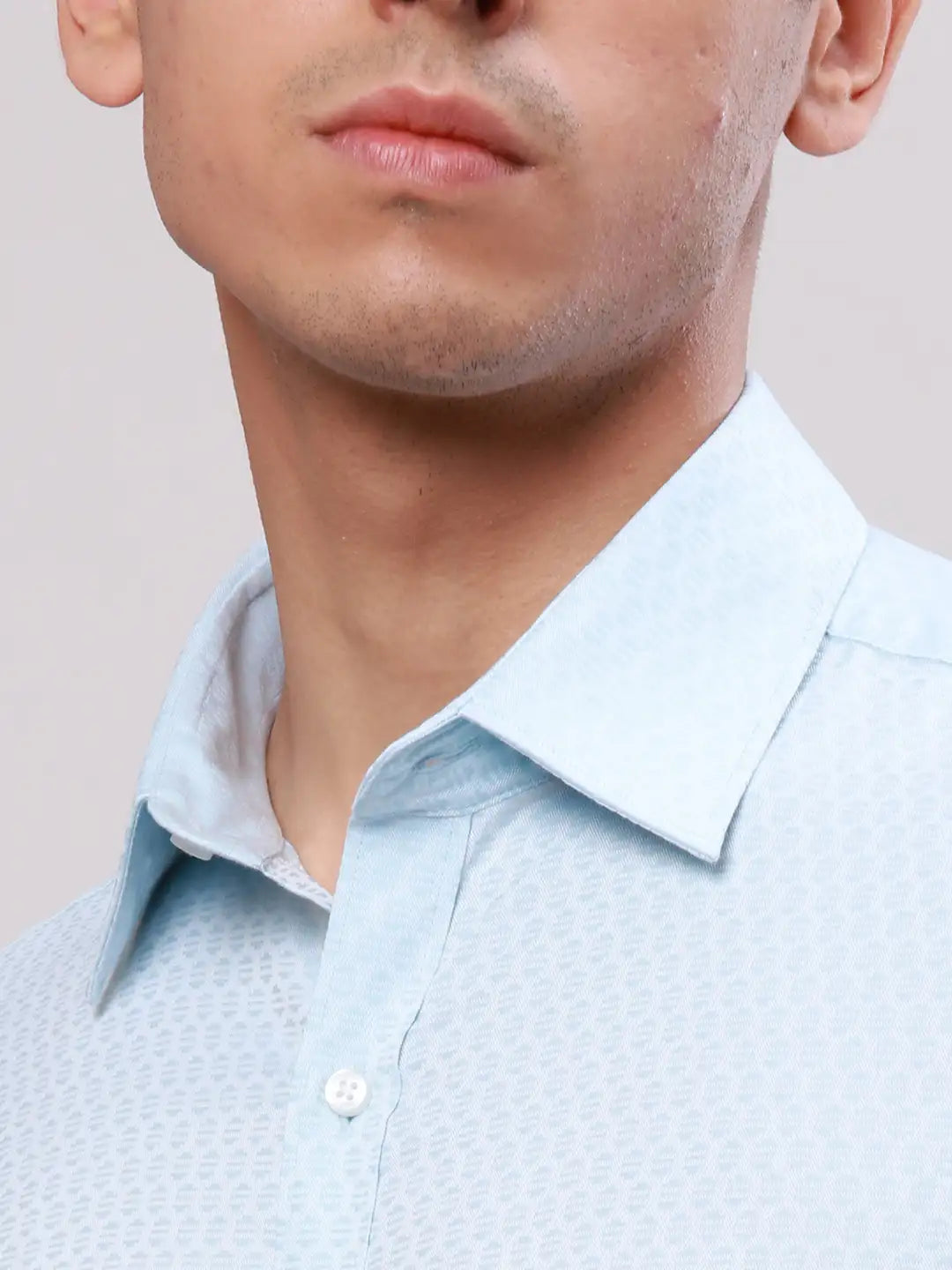Raymond Men Red Slim Fit Structure Cotton Shirts