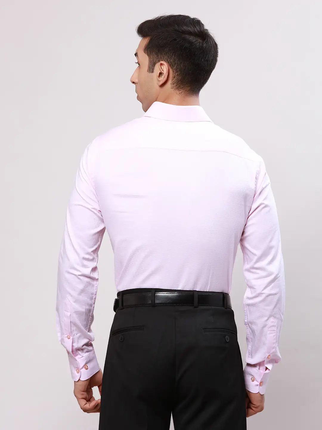 Raymond Men Violet Slim Fit Structure Cotton Shirts