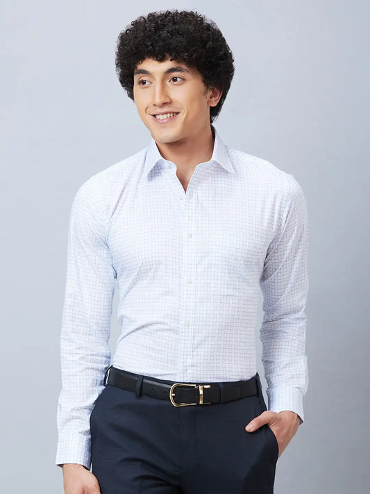 Raymond Men Blue Structure Slim Fit Cotton Shirt