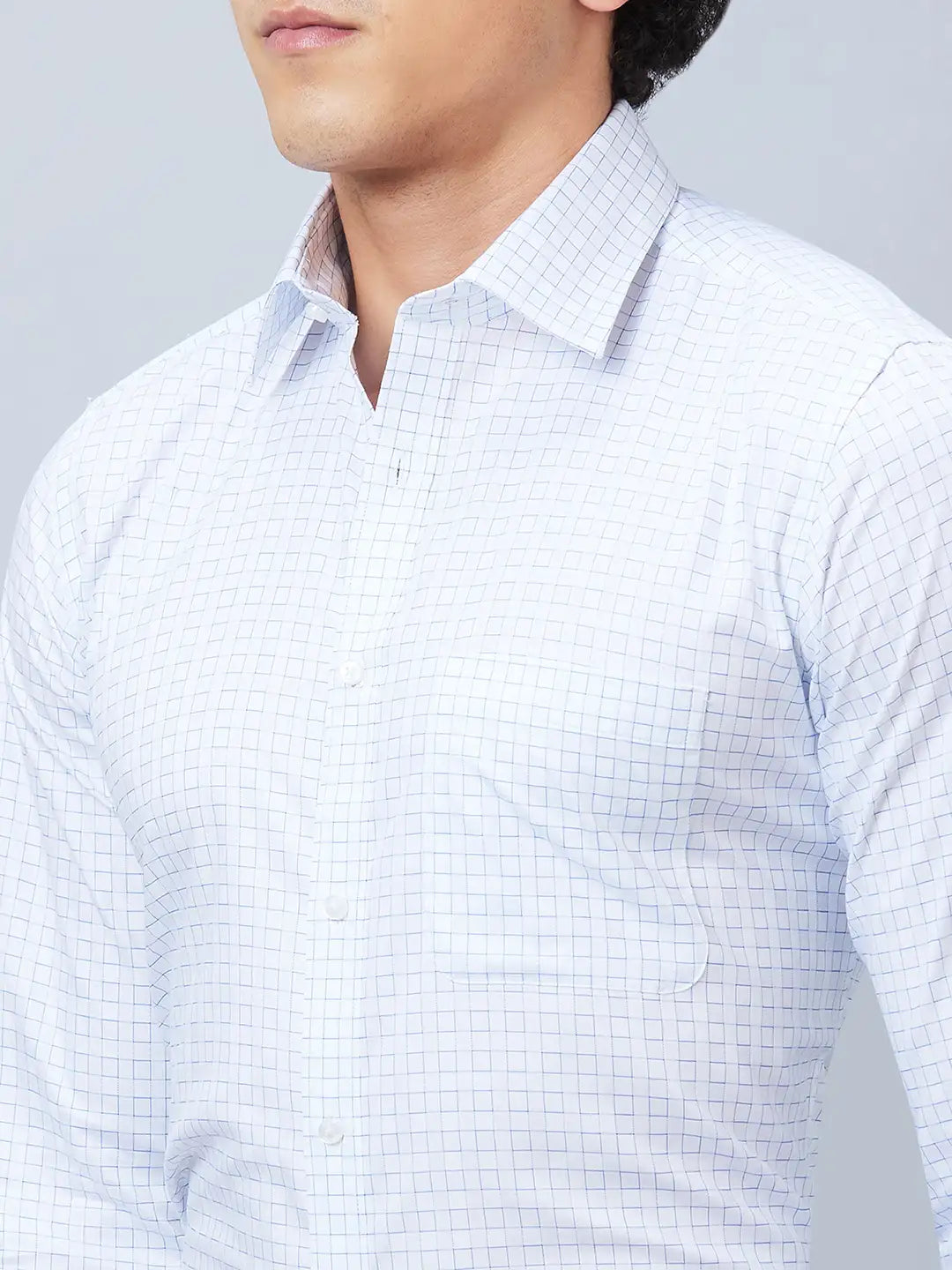 Raymond Men Blue Structure Slim Fit Cotton Shirt