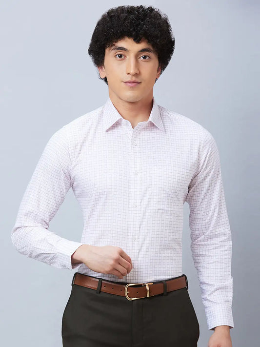 Raymond Men Red Structure Slim Fit Cotton Shirt