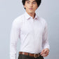 Raymond Men Red Structure Slim Fit Cotton Shirt