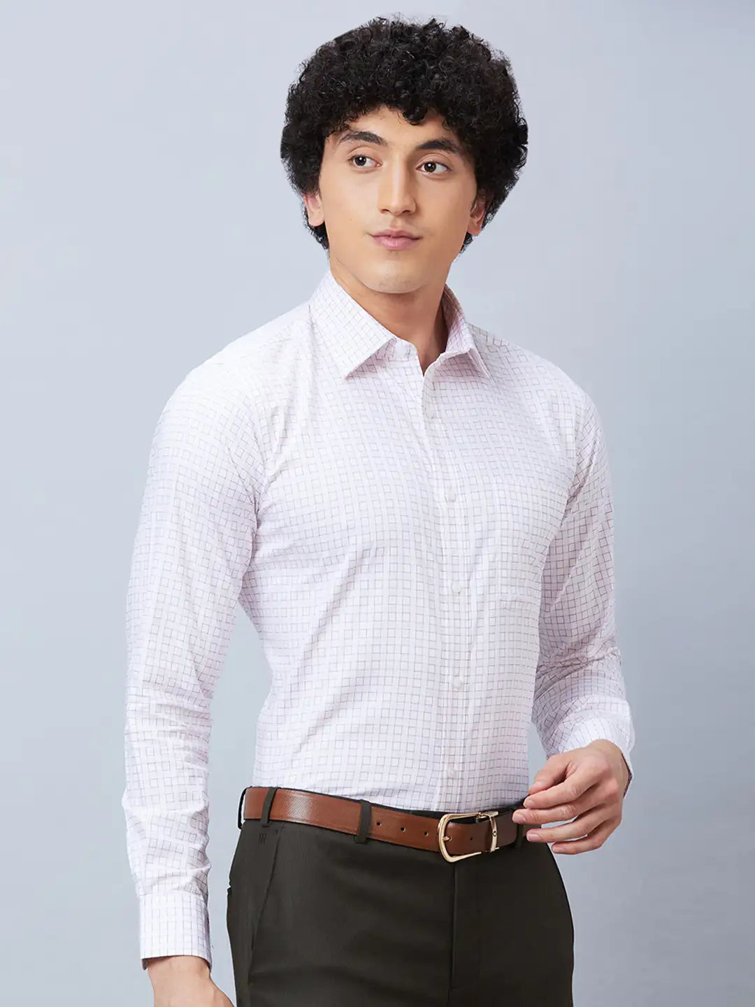 Raymond Men Red Structure Slim Fit Cotton Shirt