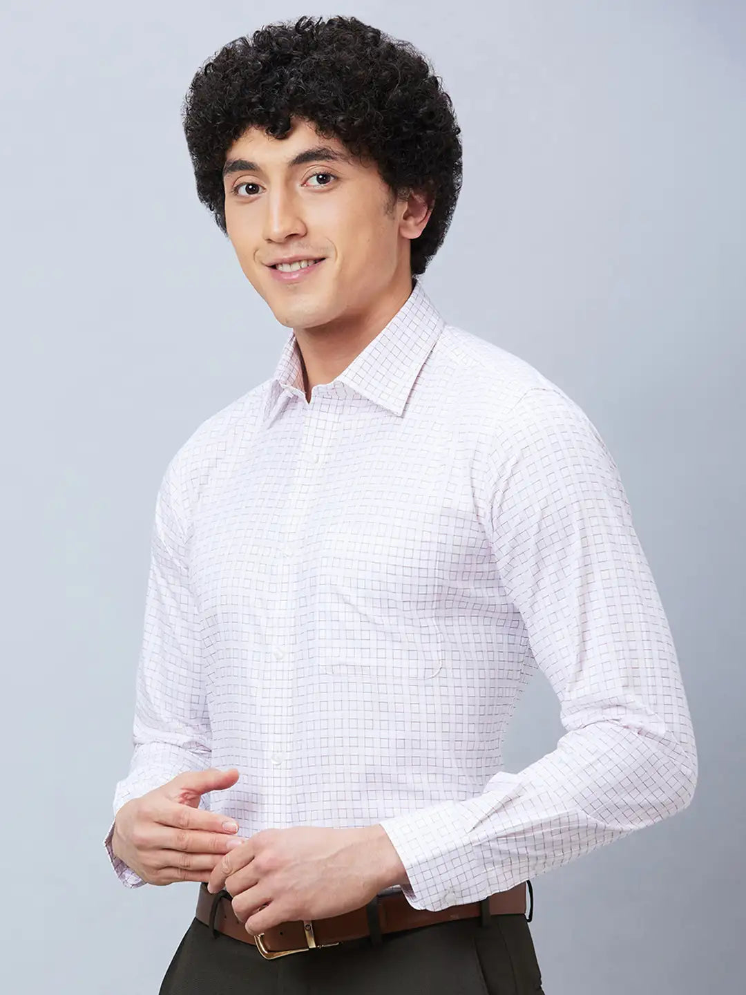 Raymond Men Red Structure Slim Fit Cotton Shirt