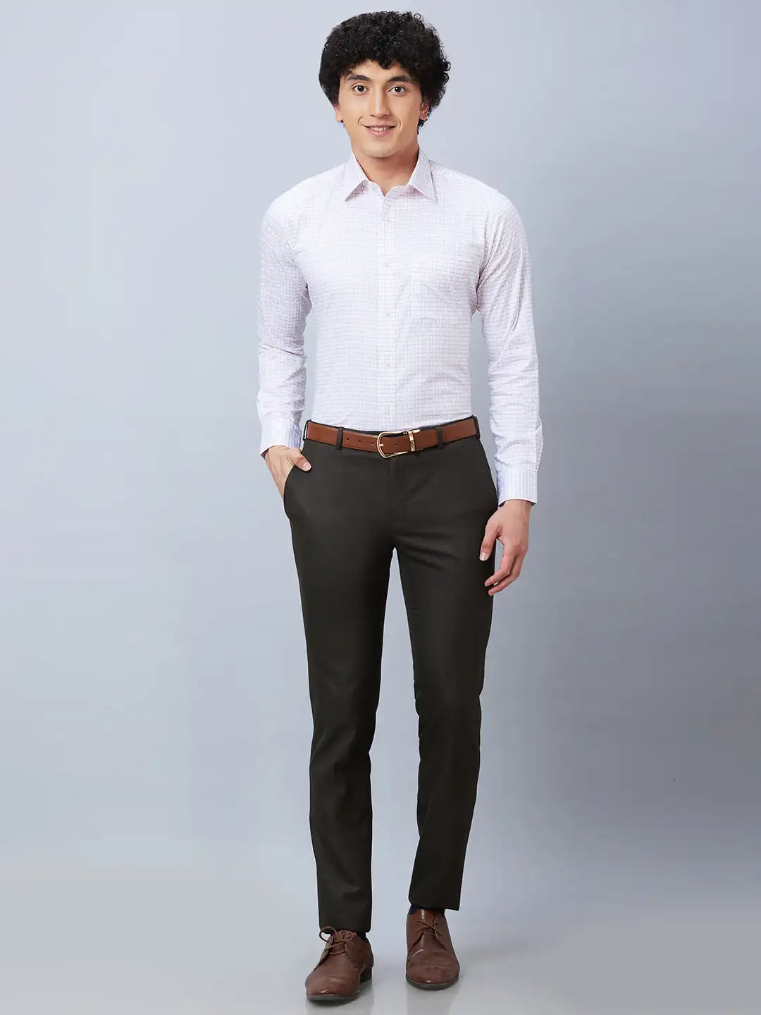 Raymond Men Red Structure Slim Fit Cotton Shirt