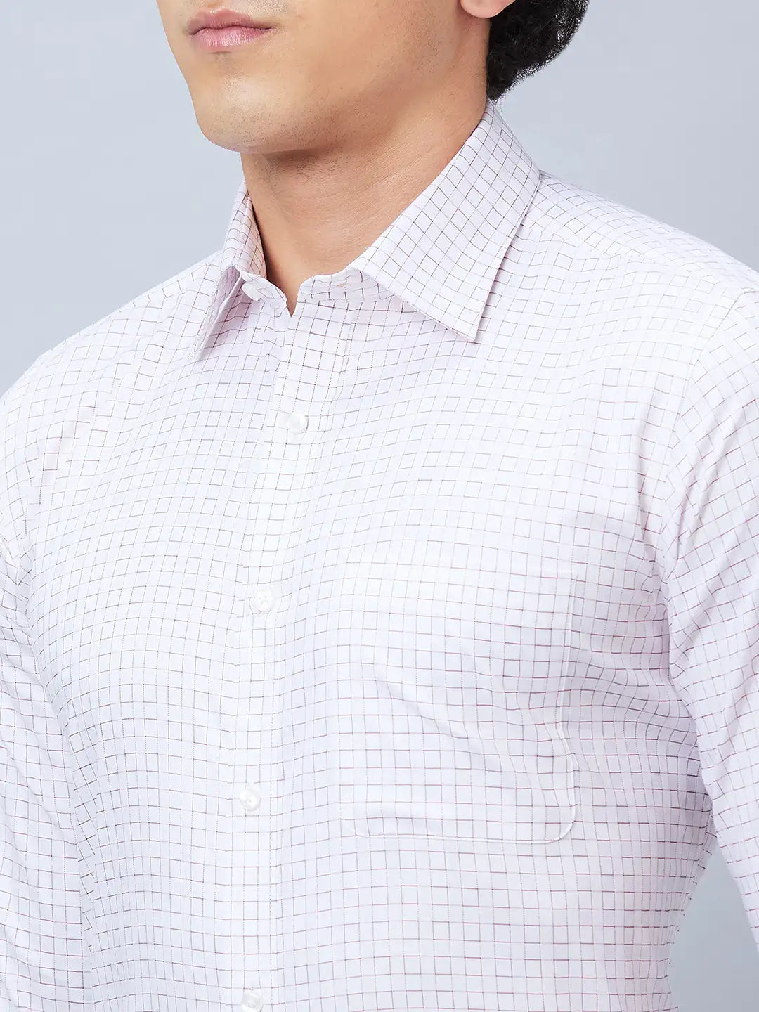 Raymond Men Red Structure Slim Fit Cotton Shirt