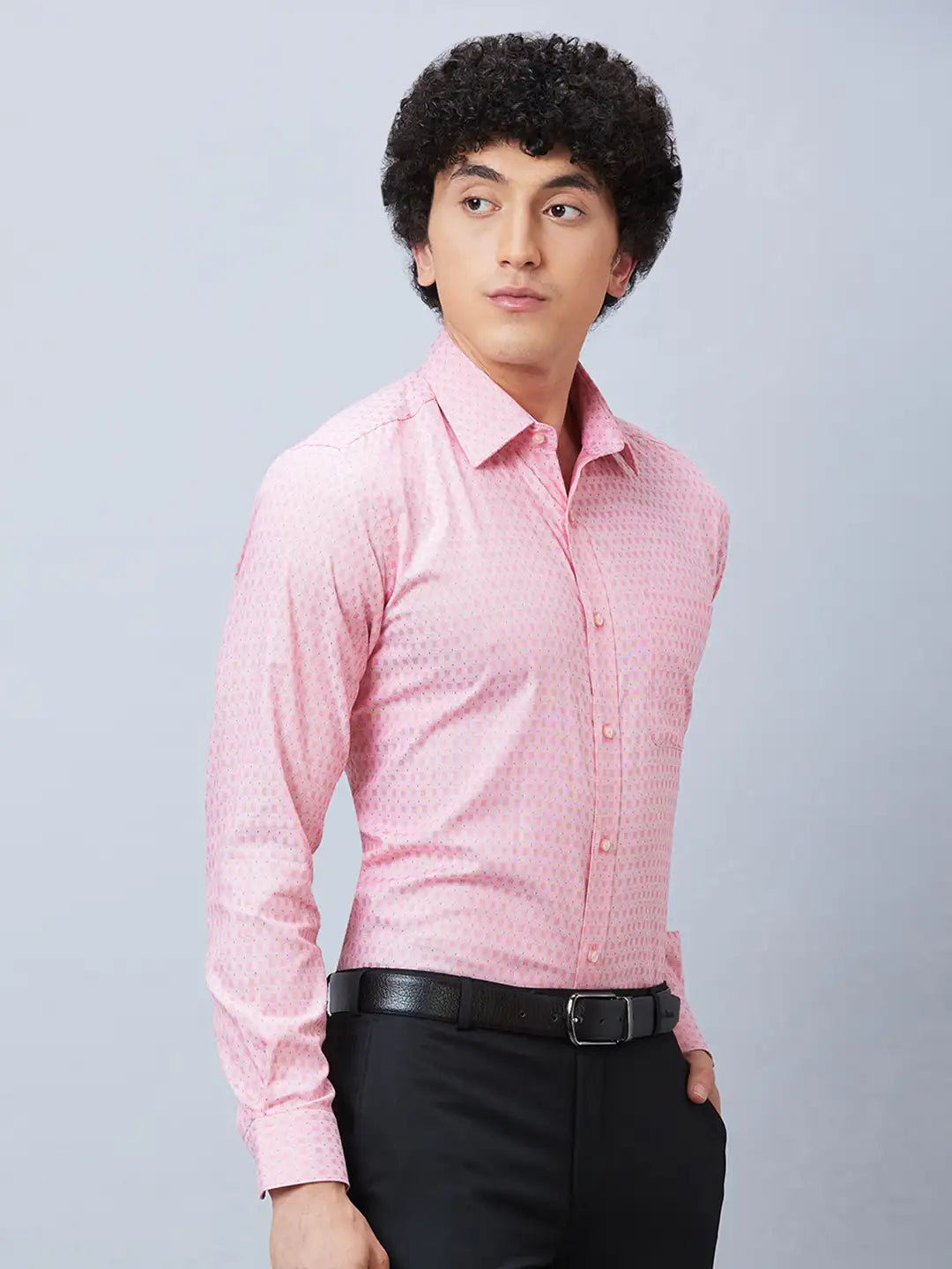 Raymond Men Green Structure Slim Fit Cotton Shirt