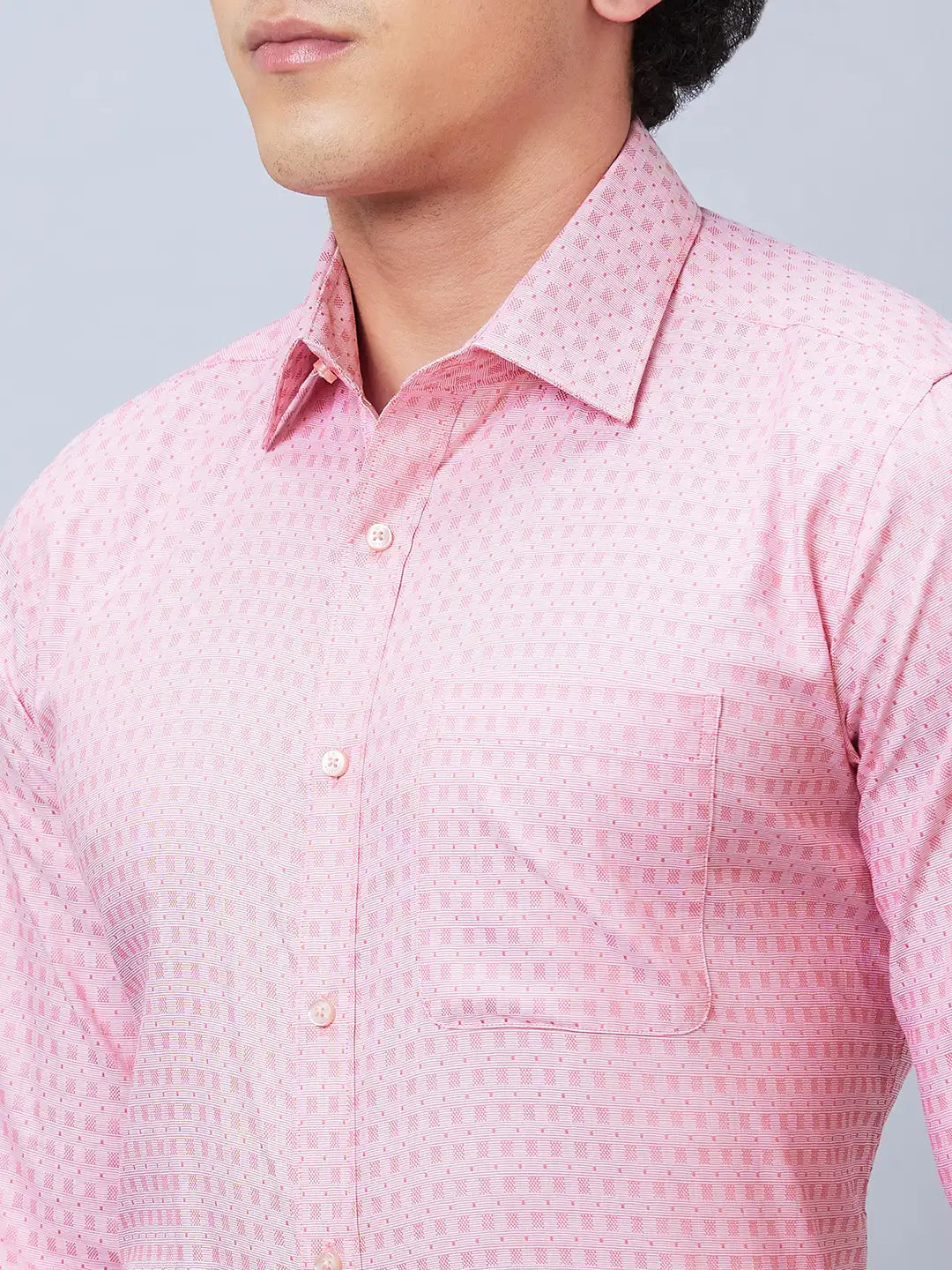 Raymond Men Green Structure Slim Fit Cotton Shirt