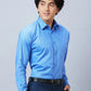 Raymond Men Petrol Structure Slim Fit Cotton Shirts