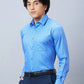 Raymond Men Petrol Structure Slim Fit Cotton Shirts