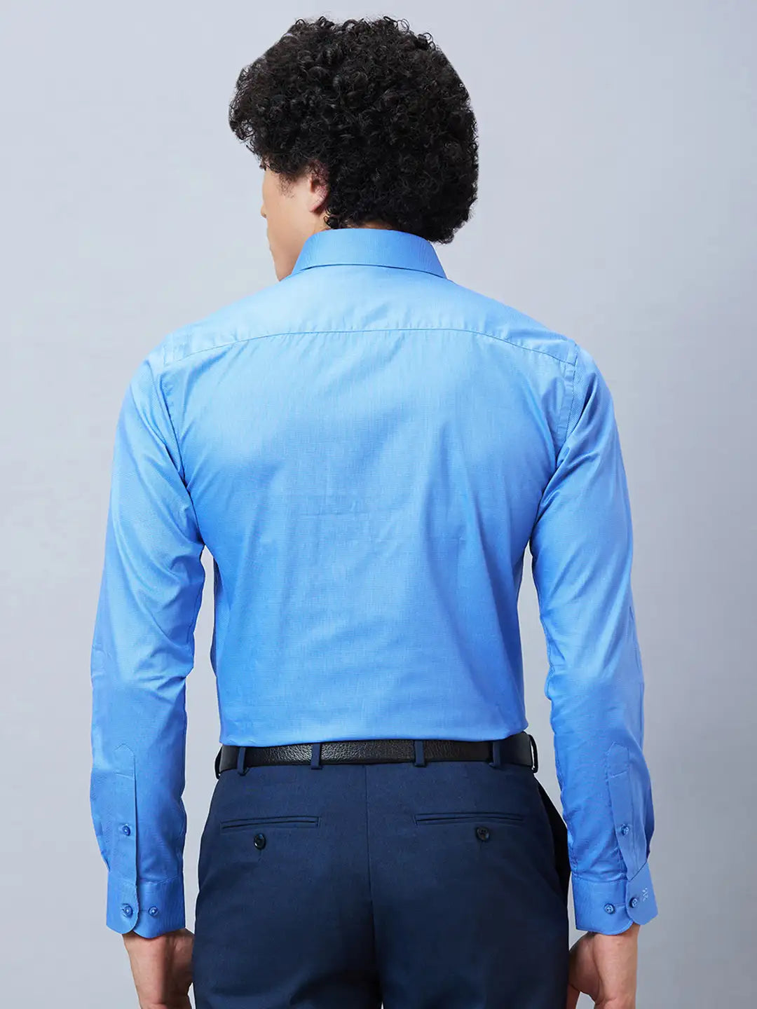 Raymond Men Petrol Structure Slim Fit Cotton Shirts