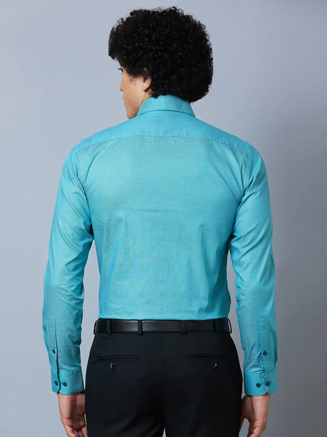 Raymond Men Grey Structure Slim Fit Cotton Shirts