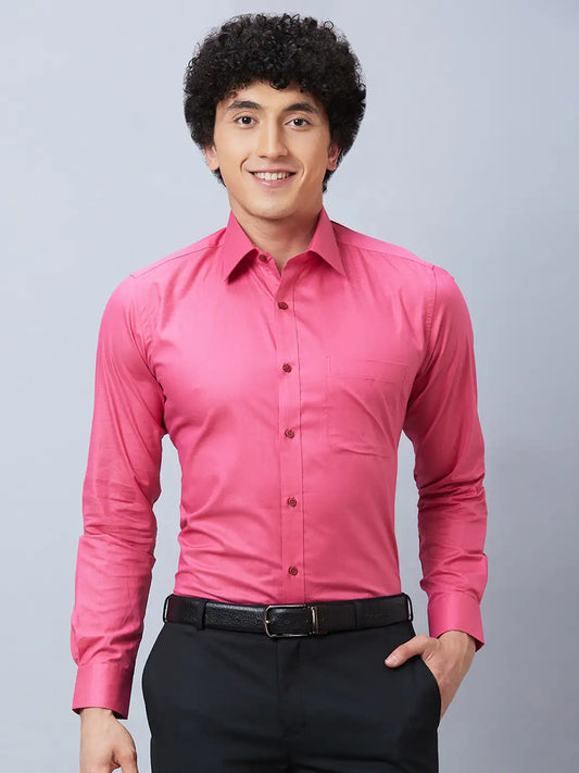 Raymond Men Violet Structure Slim Fit Cotton Shirt