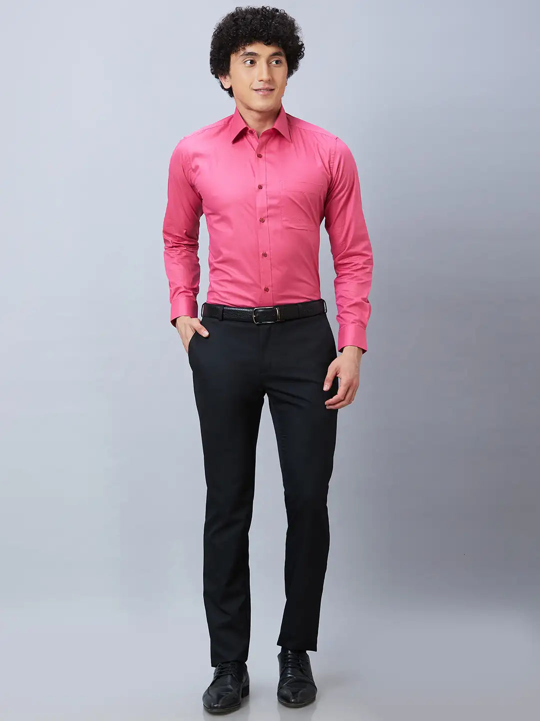 Raymond Men Violet Structure Slim Fit Cotton Shirt