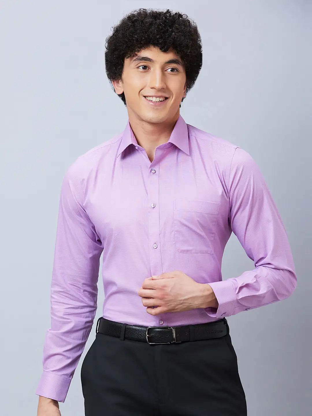 Raymond Men Blue Structure Slim Fit Cotton Shirt
