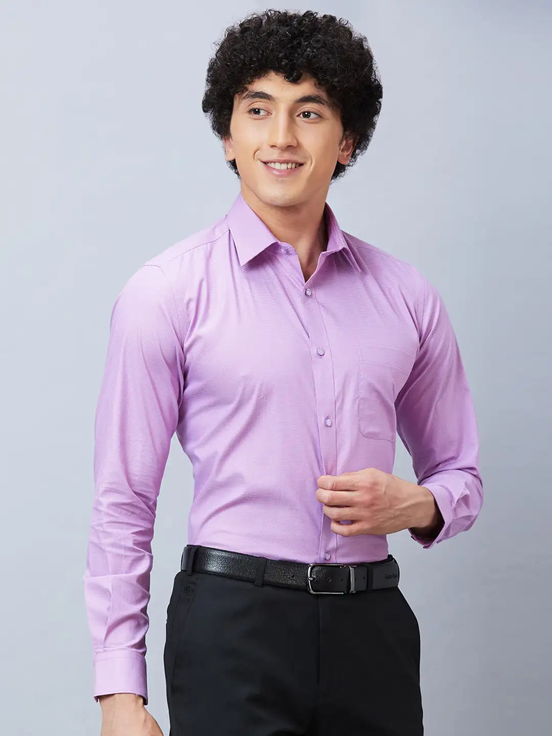 Raymond Men Blue Structure Slim Fit Cotton Shirt