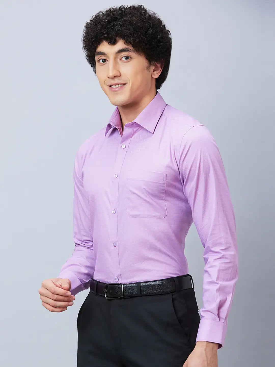 Raymond Men Blue Structure Slim Fit Cotton Shirt