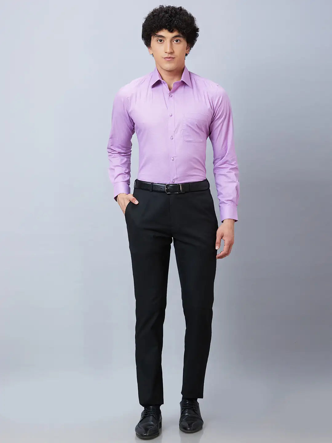 Raymond Men Blue Structure Slim Fit Cotton Shirt