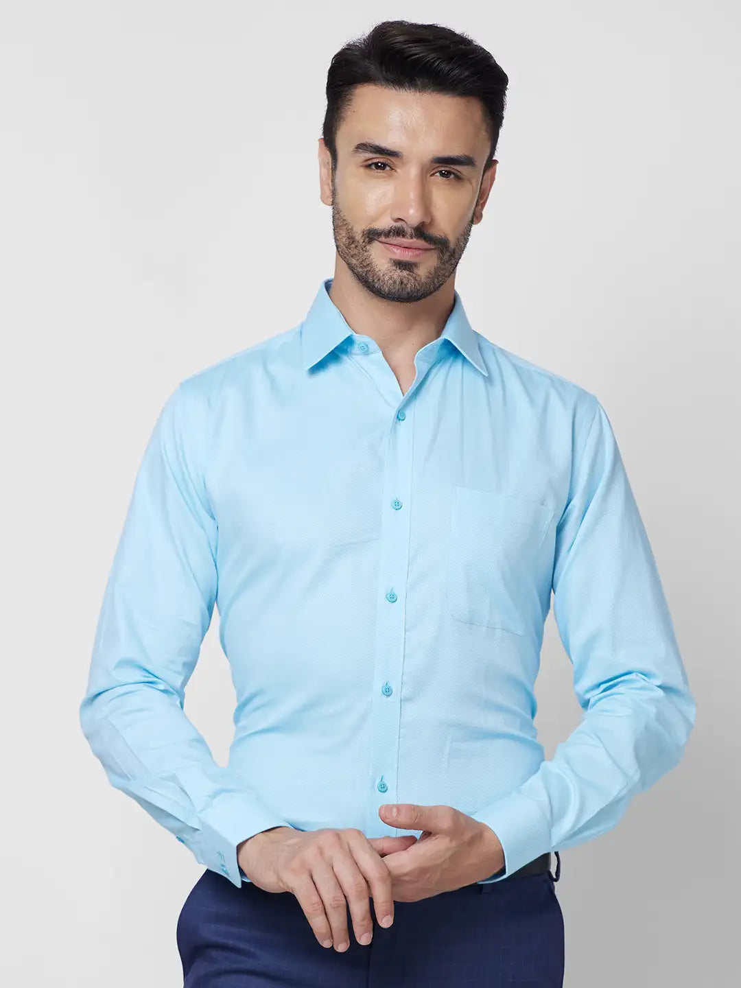 Raymond Men Red Structure Slim Fit Cotton Shirt