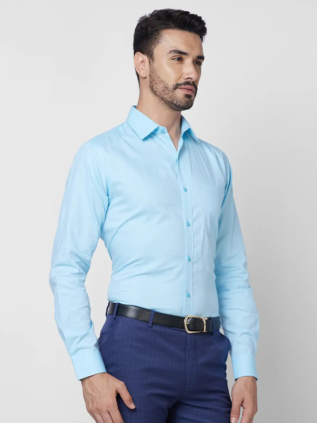 Raymond Men Red Structure Slim Fit Cotton Shirt