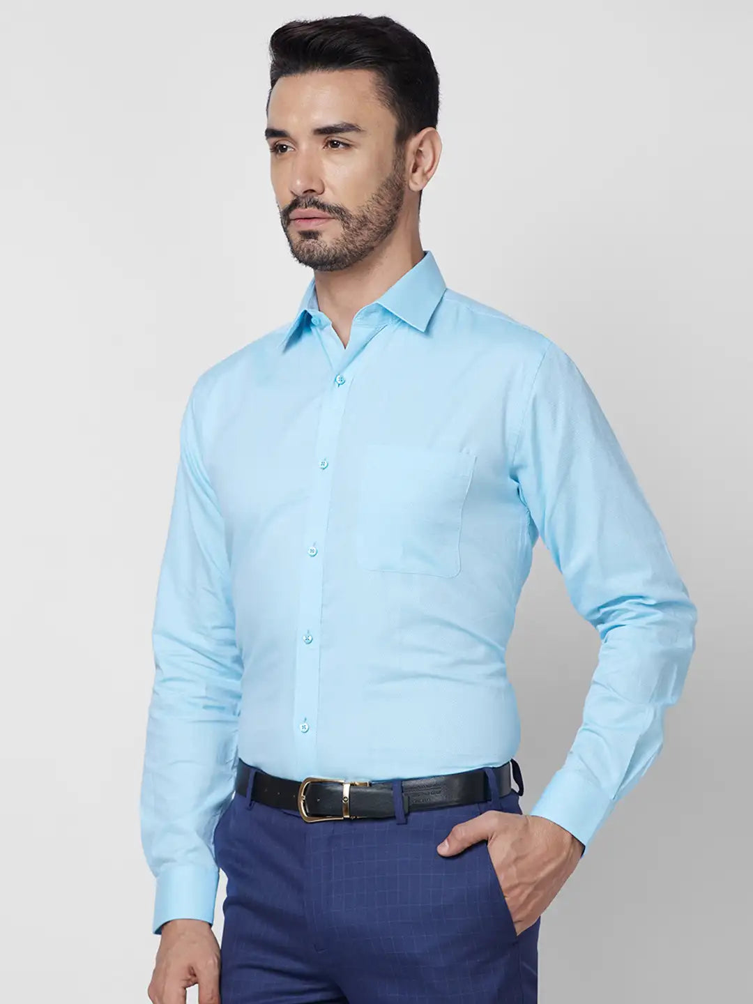 Raymond Men Red Structure Slim Fit Cotton Shirt