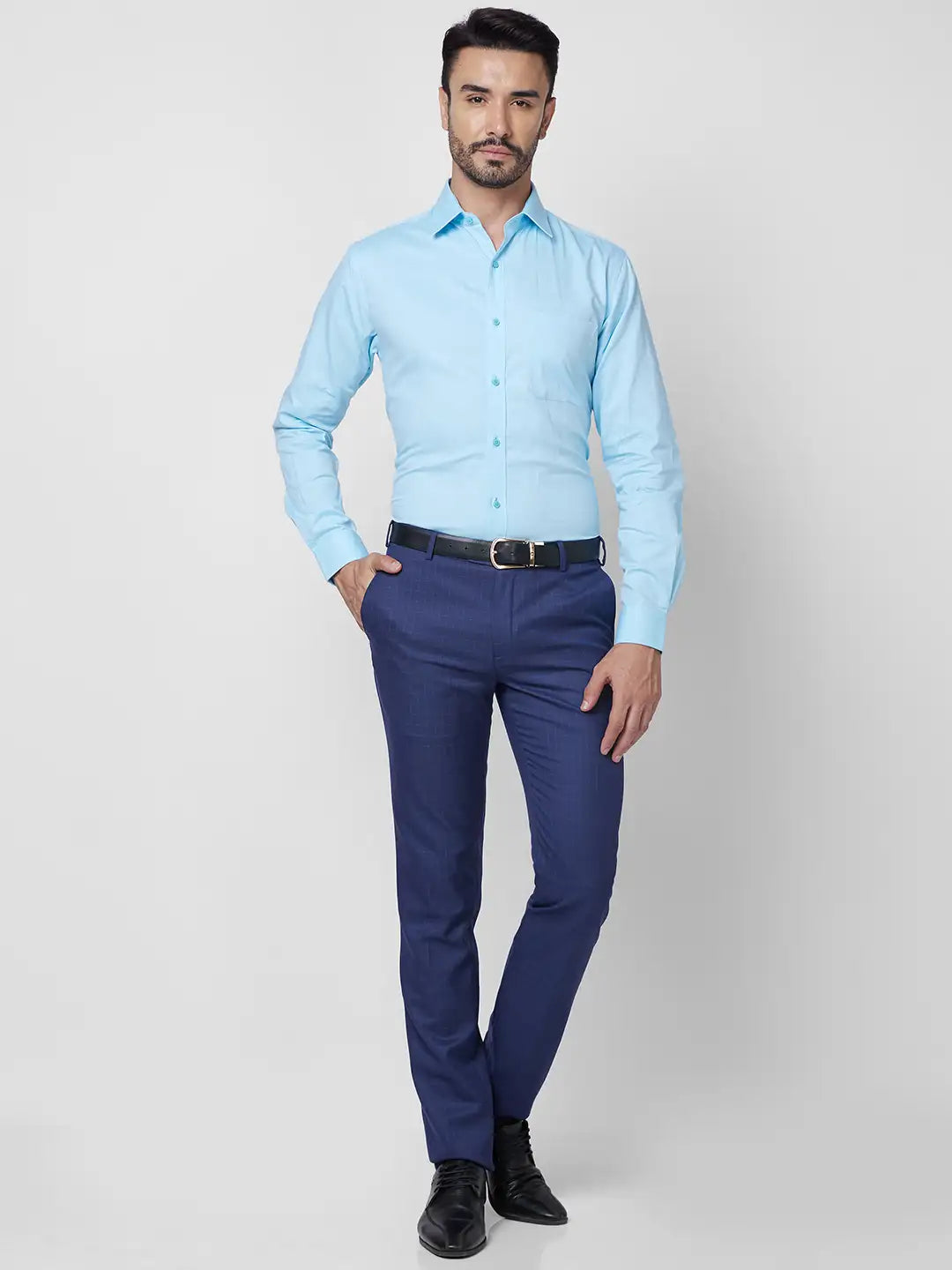 Raymond Men Red Structure Slim Fit Cotton Shirt