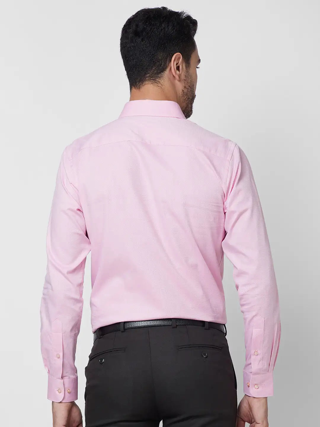 Raymond Men Violet Structure Slim Fit Cotton Shirt