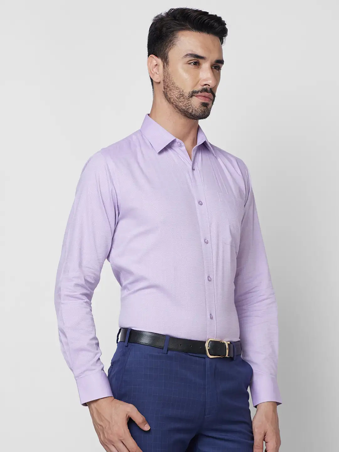 Raymond Men Blue Structure Slim Fit Cotton Shirt
