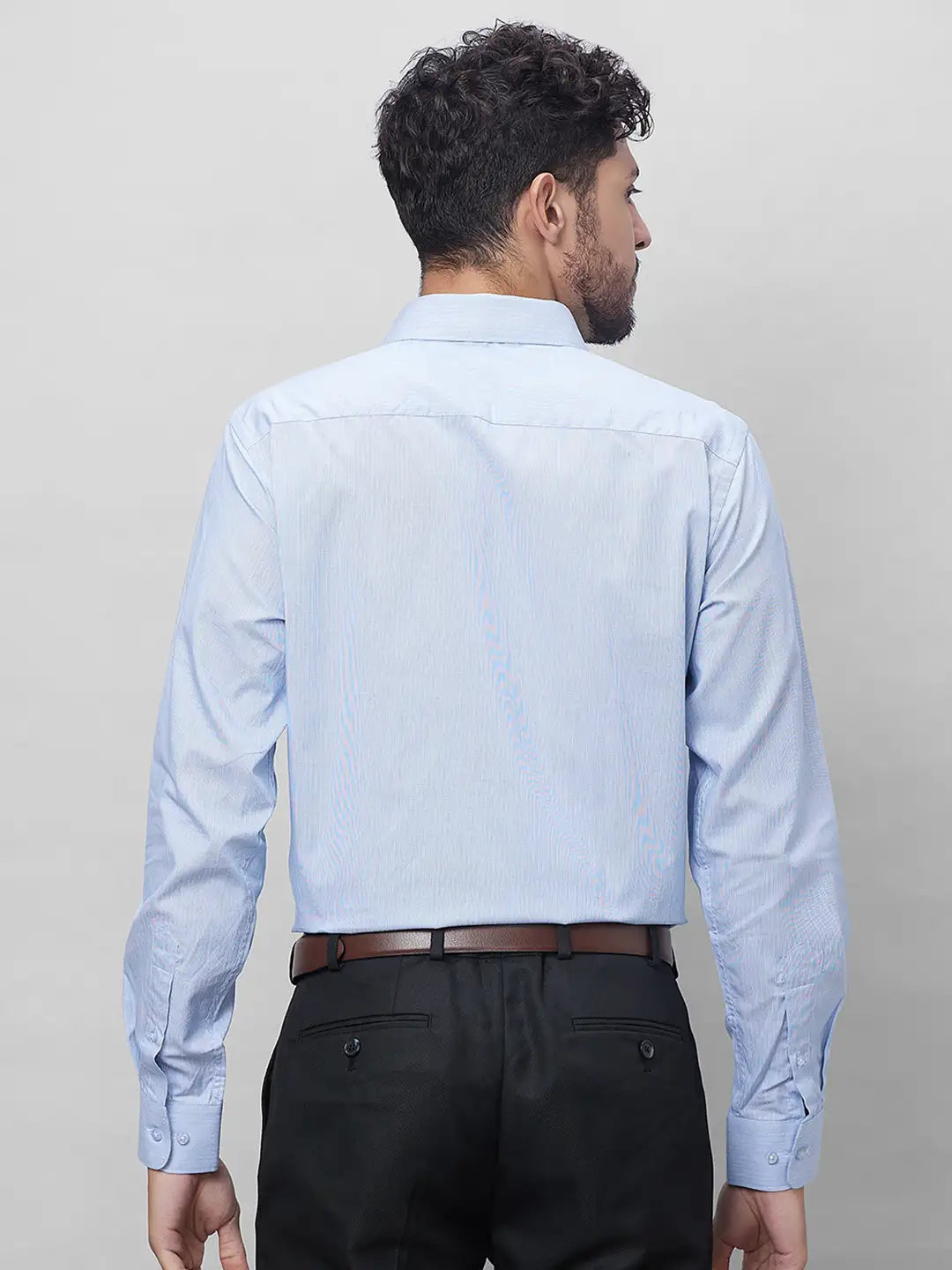 Raymond Men Blue Structure Slim Fit Cotton Shirt