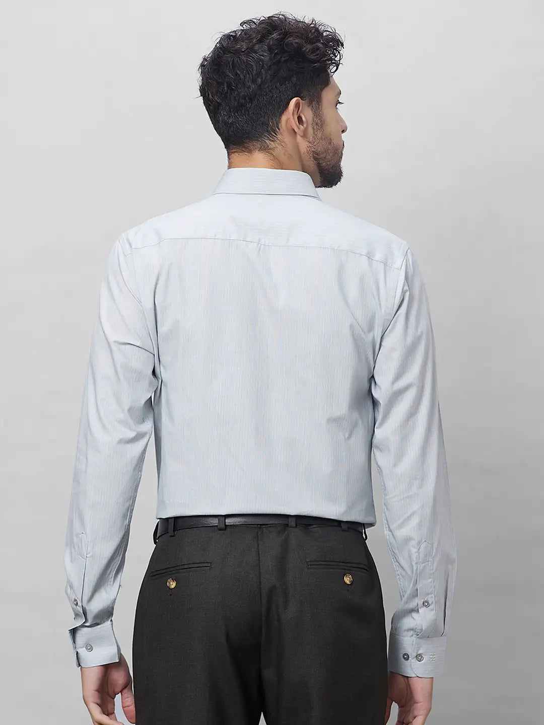 Raymond Men Petrol Structure Slim Fit Cotton Shirts