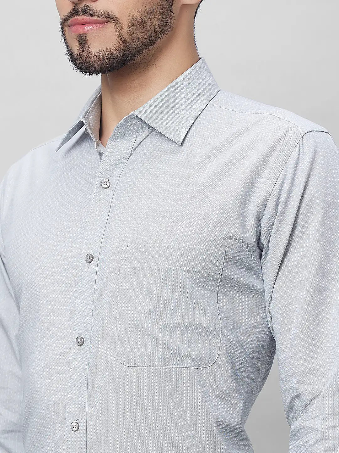 Raymond Men Petrol Structure Slim Fit Cotton Shirts