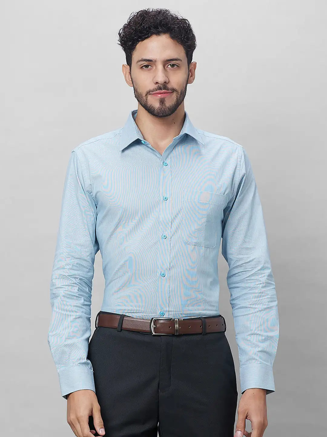 Raymond Men Red Structure Slim Fit Cotton Shirts