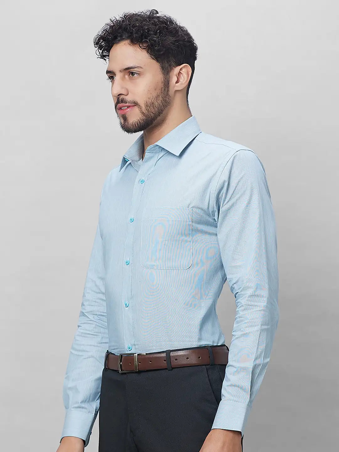 Raymond Men Red Structure Slim Fit Cotton Shirts