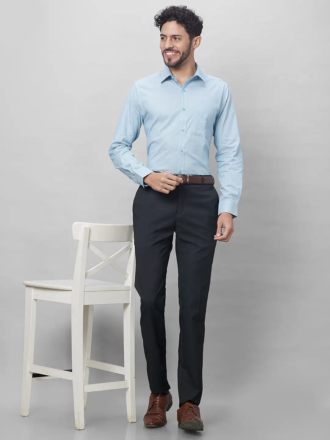 Raymond Men Red Structure Slim Fit Cotton Shirts