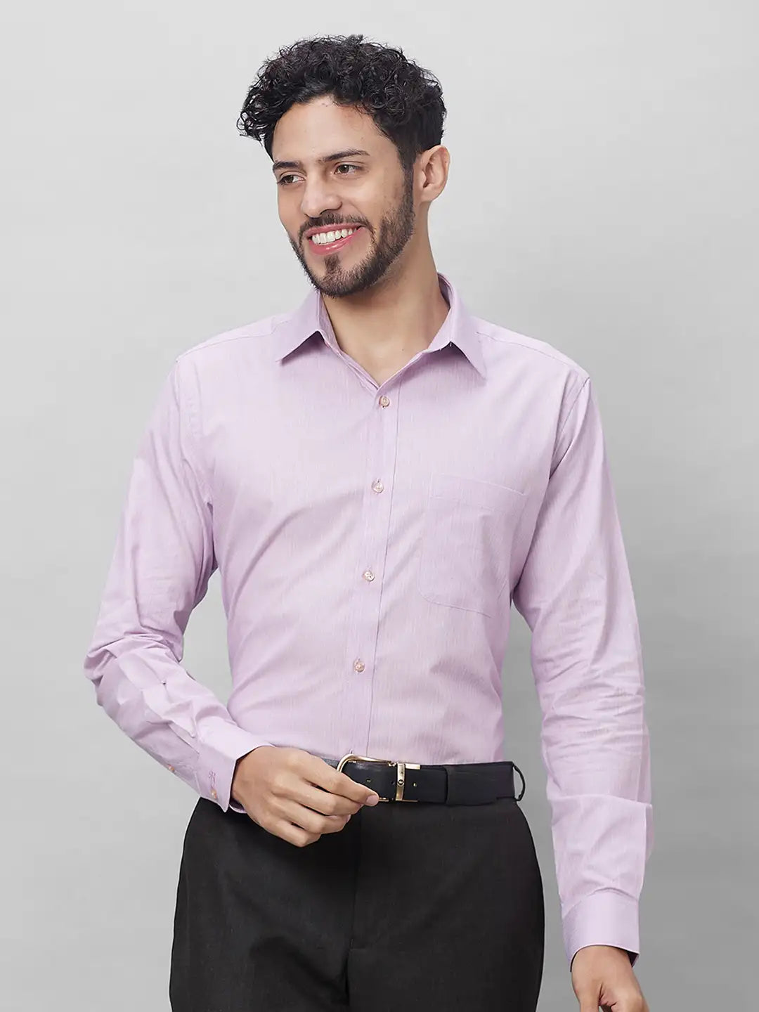 Raymond Men Blue Structure Slim Fit Cotton Shirts