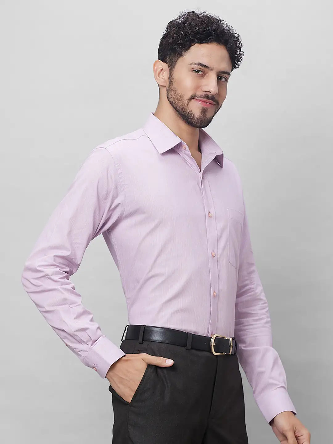 Raymond Men Blue Structure Slim Fit Cotton Shirts