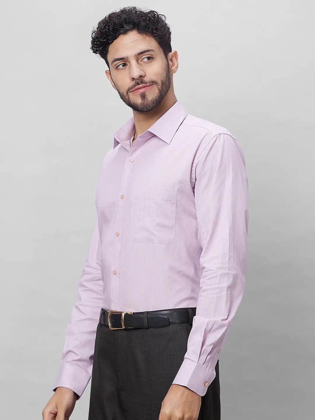 Raymond Men Blue Structure Slim Fit Cotton Shirts