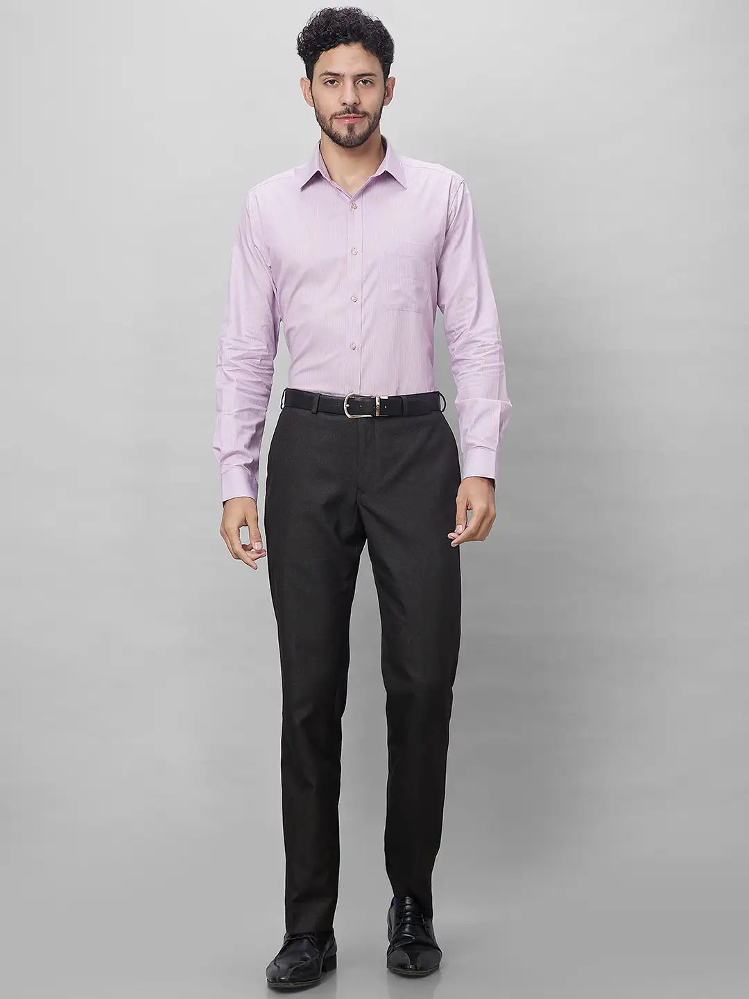 Raymond Men Blue Structure Slim Fit Cotton Shirts