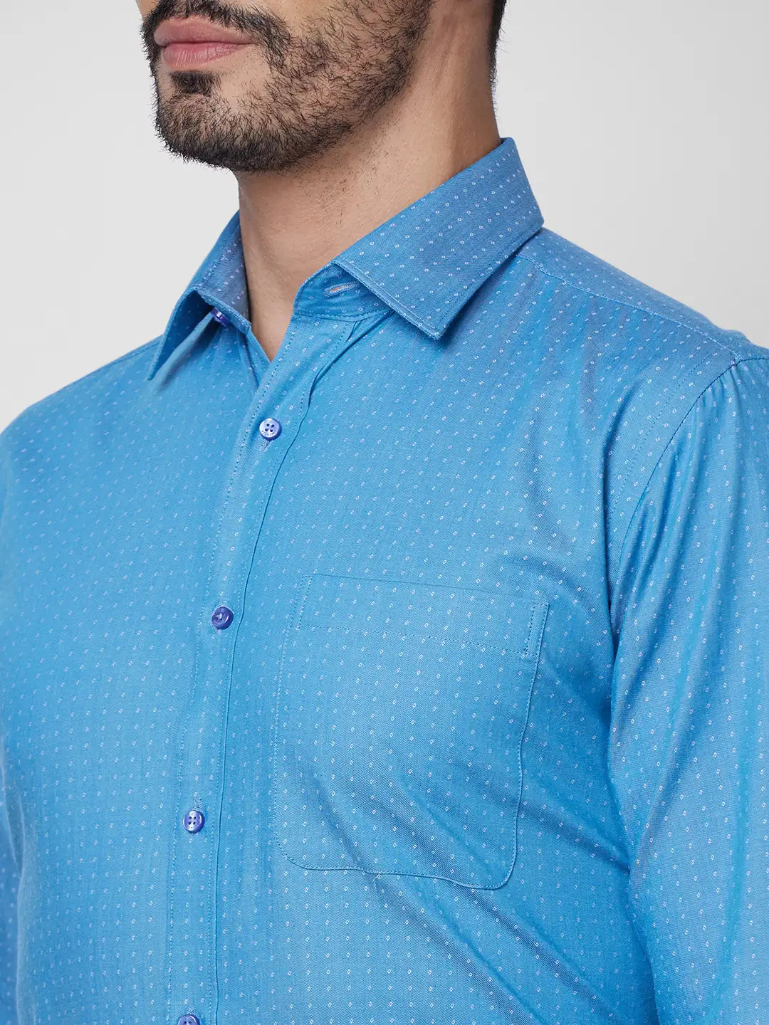 Raymond Men Orange Structure Slim Fit Cotton Shirt