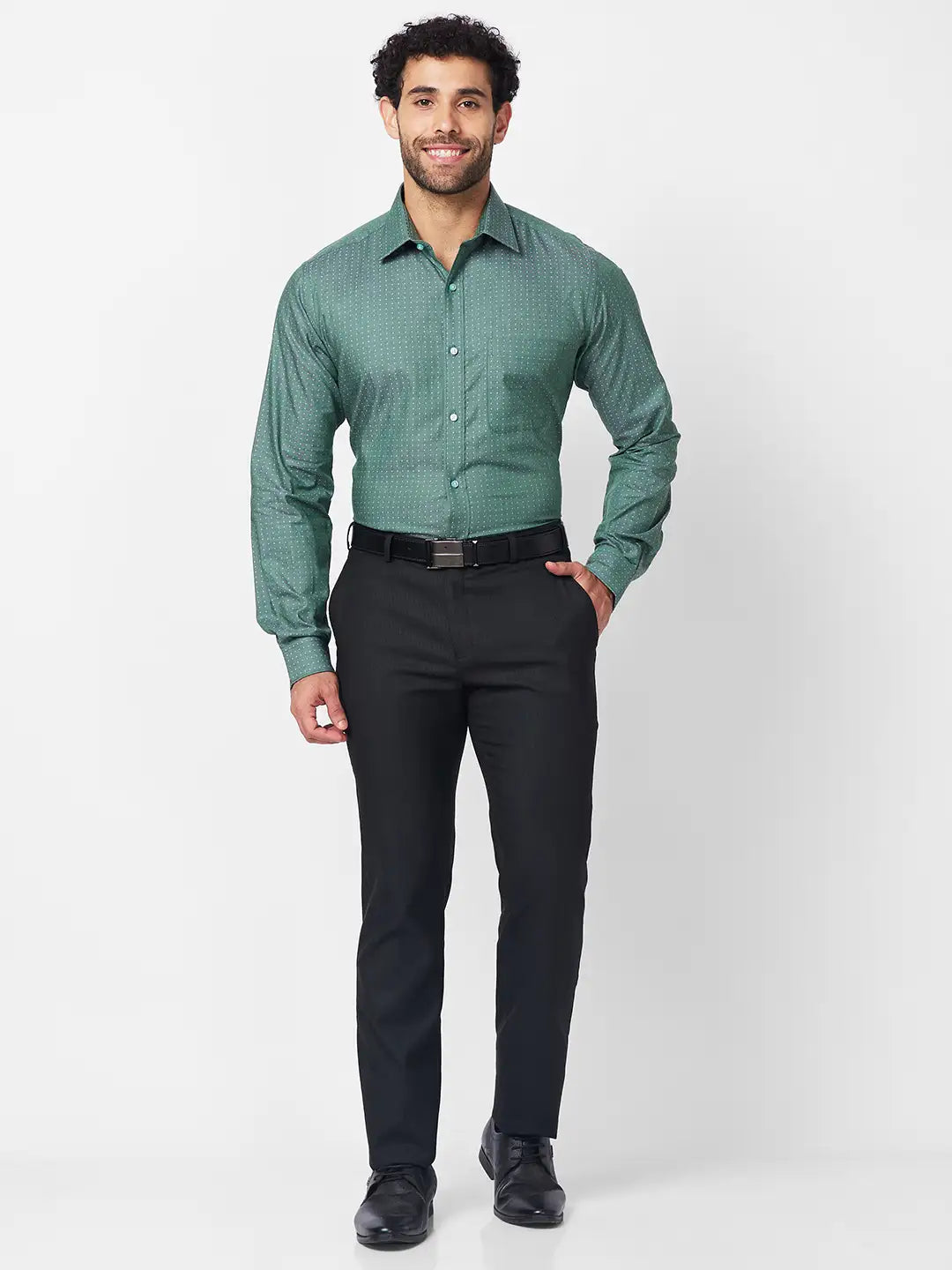 Raymond Men Violet Structure Slim Fit Cotton Shirt