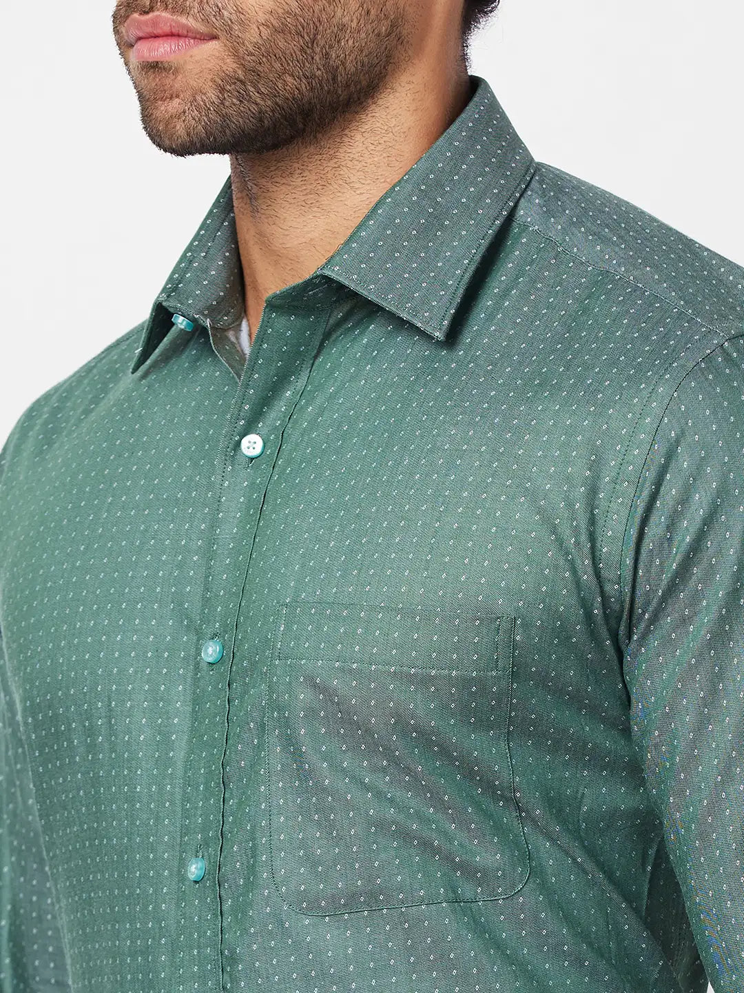 Raymond Men Violet Structure Slim Fit Cotton Shirt