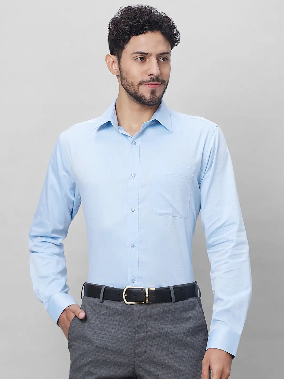 Raymond Men Red Structure Slim Fit Cotton Shirts