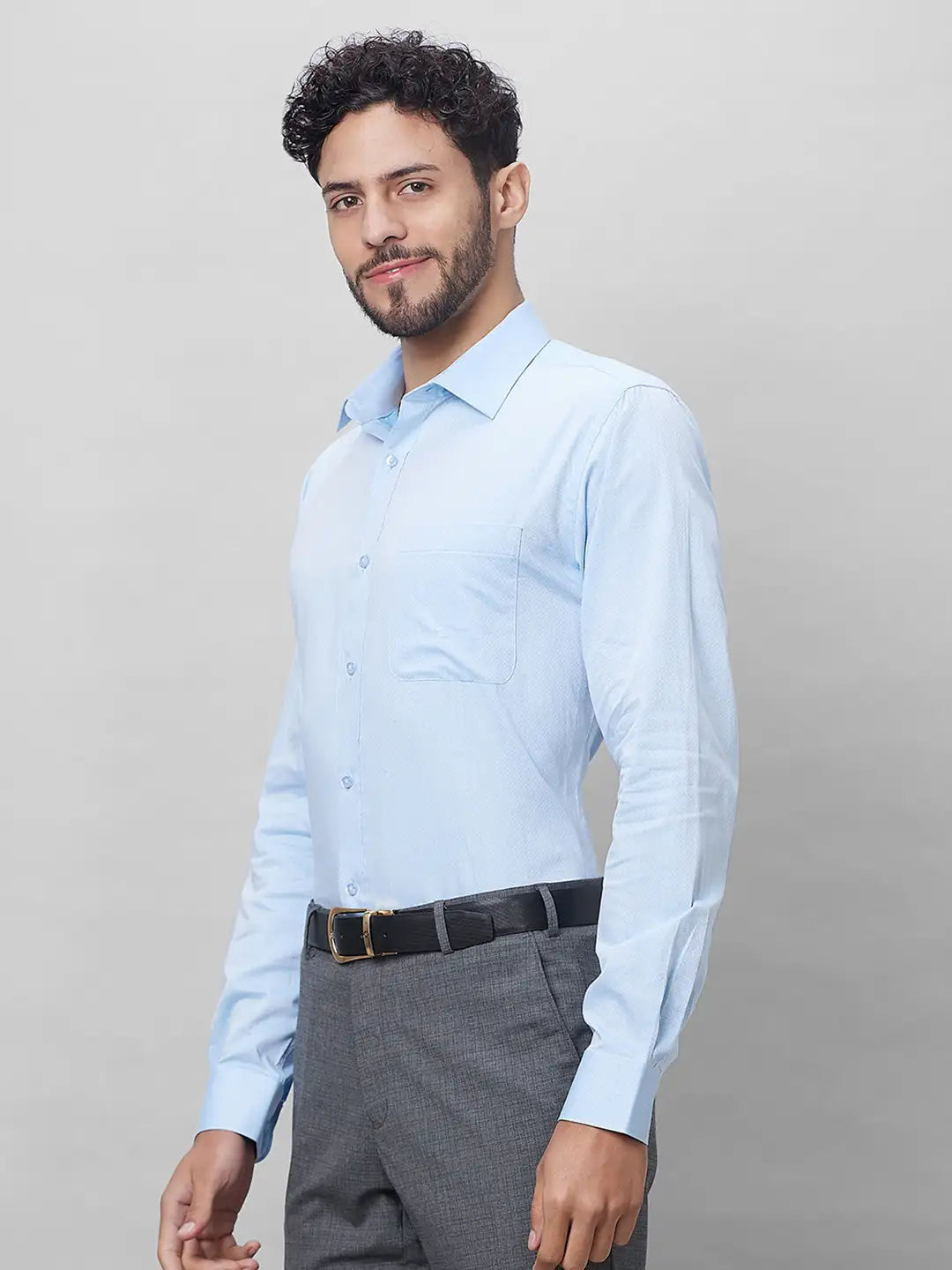 Raymond Men Red Structure Slim Fit Cotton Shirts